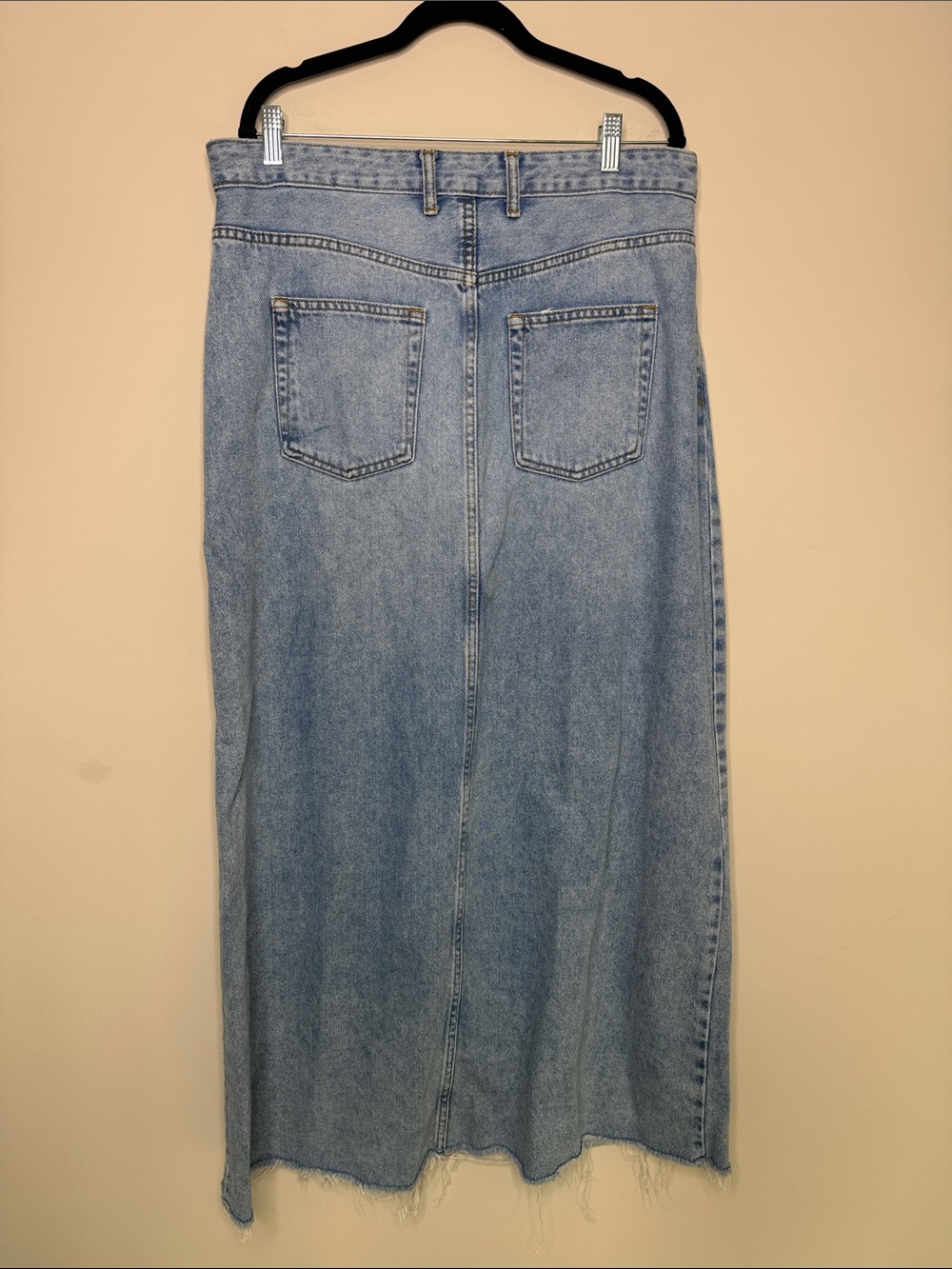 Pilcro Light Blue Denim Maxi Skirt with Front Slit - Picture 5 of 9